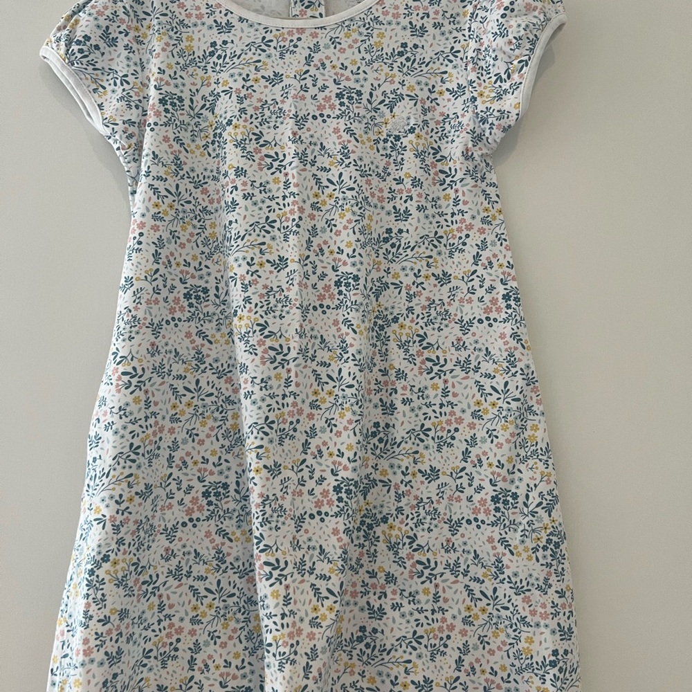 Baby Cottons Pima Cotton Floral Print Short Sleeve Dress